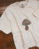 Womens M Mushroom Applique Crop Tee Ivory & Floral