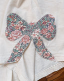 Womens 2XL Bow Applique Crop Tee Ivory