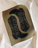 XL Cowboy Boots Patch Crop Tee