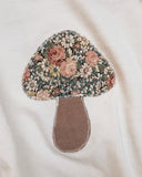 Womens M Mushroom Applique Crop Tee Ivory & Floral