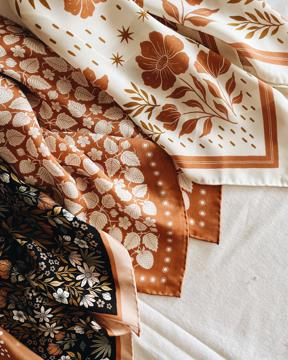 Midnight Garden Silk Scarf – Flora West Design
