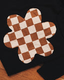 LARGE Checkered Daisy Sweatshirt