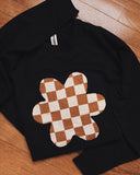 LARGE Checkered Daisy Sweatshirt
