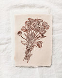 5x7 'Calendula Bouquet’ Block Print