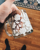 *Imperfects* Floral Glass Mug 13 oz