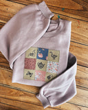 Womens XL Crop Fleece Sweatshirt Checkerboard
