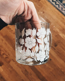 *Imperfects* Floral Glass Mug 13 oz