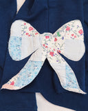 L Cutter Quilt Bow Applique Sweatshirt - Navy