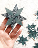 Quilted Block Print Star Sticker 3"