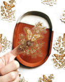 Vintage Butterfly With Foliage Clear Sticker