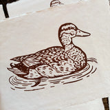 5x7 Brown Vintage Duck Block Print