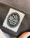 Oval Floral Regular Cuff Beanie