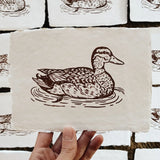 5x7 Brown Vintage Duck Block Print