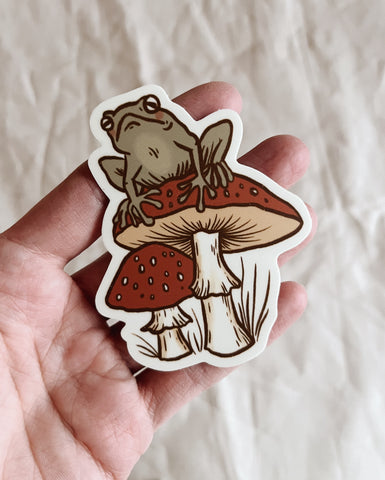 Mushroom Frog Vinyl Sticker