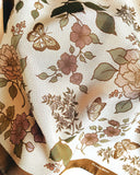 Western Floral & Butterfly 100% Silk Bandana – 23” Square