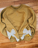 M Bow Applique Sweatshirt Goldenrod