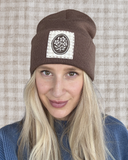 Oval Floral Regular Cuff Beanie