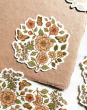Vintage Floral Butterfly Clear Sticker 3"