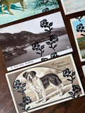 Postcard Prints - Black Pixel Rose Stack Print