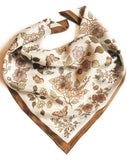 Western Floral & Butterfly 100% Silk Bandana – 23” Square