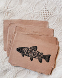 5x7 'River Trout’ Block Print