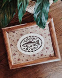 Folk Trout Blockprint 8x10” on Handmade Paper