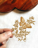 Vintage Butterfly With Foliage Clear Sticker