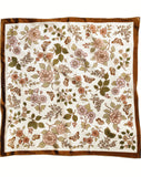 Western Floral & Butterfly 100% Silk Bandana – 23” Square