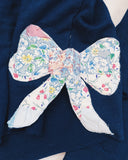 L Cutter Quilt Bow Applique Sweatshirt - Navy