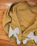 M Bow Applique Sweatshirt Goldenrod