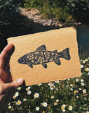 5x7 'River Trout’ Block Print