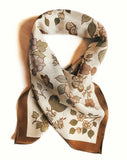Western Floral & Butterfly 100% Silk Bandana – 23” Square
