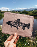 5x7 'River Trout’ Block Print
