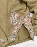 XS Upcycled Bow Applique Sweatshirt Madewell Lichen