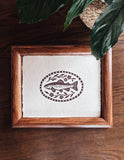 Folk Trout Blockprint 8x10” on Handmade Paper