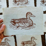 5x7 Brown Vintage Duck Block Print