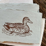 5x7 Brown Vintage Duck Block Print