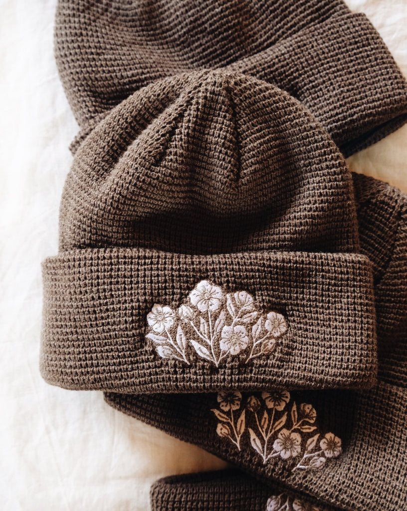 Hand Embroidered Waffle Hat